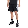 Shorts de Treino adidas Essentials All-Set 3 Listras Masculino PRETO/BRANCO