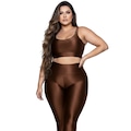 Top Fitness Plus Size New Zig 3D Vekyo com Bojo - Feminino MARROM