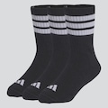 Kit Meia adidas Crew 3 Pares Infantil PRETO