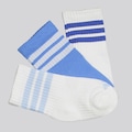 Kit Meia adidas Crew 3 Pares Infantil AZUL