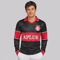 Camisa Internacional Retrô 1987 Goleiro Manga Longa Masculina PRETO