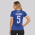 Camisa Brasil Canarinho 5 Casemiro Feminina AZUL