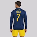 Camisa Brasil Seleça Manga Longa 7 Vini Jr Masculina AZUL ESCURO