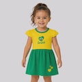 Vestido Brasil Torcida Infantil VERDE