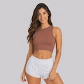 Top Fila Life Ribbed III Feminino MARROM