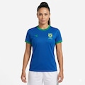 Camiseta do Brasil Diadora Campione - Feminina AZUL