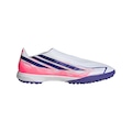 Chuteira Society Sem Cadarço Adulto adidas F50 HYPERFAST League BRANCO/ROXO CLA