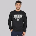 Blusão de Moletom New Era New York Yankees MLB Script GRPHC Crew Masculino PRETO