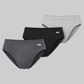 Kit Cueca Slip Lupo Algodão - Masculino - 3 Unidades PRETO