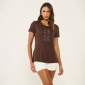 Camiseta Colcci Slim Fit WT26 Feminina MARROM