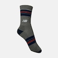 Meia New Balance Listras Canelada Cano Alto Unissex CINZA/AZUL
