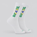 Meia Brasil Vertical Unissex BRANCO