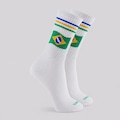 Meia Brasil Listras Unissex BRANCO