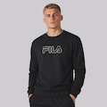 Blusão de Moletom Fila Letter Outline Light Masculino PRETO