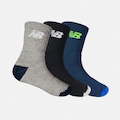 Meia Kit 3 Pares New Balance Cano Alto Infantil CINZA