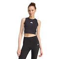 Regata Cropped adidas Acolchoada Essentials 3 Listras - Feminina PRETO/BRANCO