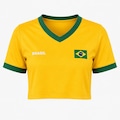 Camisa do Brasil Cropped Lotus Braziline - Feminino AMARELO