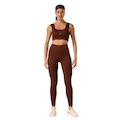 Calça Legging Malhas Keeper Canelada sem Costura Feminina MARROM