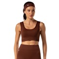 Top Malhas Keeper Cavado Liso sem Costura Feminino MARROM
