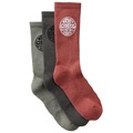 Kit 3 Pares de Meia Cano Médio Rip Curl Wetty Crew Sock WT26 - Unissex PRETO