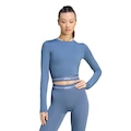 Blusa cropped de manga longa Hyperglam adidas Feminina AZUL ESCURO