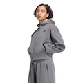 Blusão de Moletom Cropped Zíper adidas Z.N.E. adidas Feminino CINZA