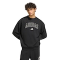 Blusão de Moletom Adidas M COLL FT CRW Masculino PRETO/BRANCO