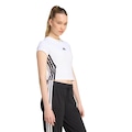 Camiseta adidas Essentials Três Listras Slim Feminino BRANCO/PRETO