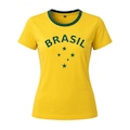 Camisa do Brasil Retrô Estrelas Olden Sports - Feminina AMARELO