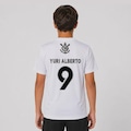 Camisa do Corinthians Escudo Black Yuri Alberto 9 Infantil BRANCO