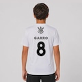 Camisa do Corinthians Escudo Black 8 Garro Infantil BRANCO