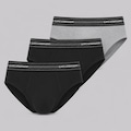 Kit com 3 Cuecas Lupo Slip Com Elastano  - Masculino PRETO
