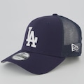 Boné Unissex New Era MLB Los Angeles Dodgers Trucker 940 M-Crown - Aba Curva AZUL ESCURO
