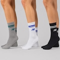Kit 3 Pares de Meia Cano Alto New Balance - Feminino CINZA
