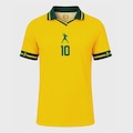 Camisa Polo Brasil Pelé 10 Athleta - Masculina AMARELO