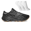 Tênis Masculino Mizuno Jet 8 + 3 Pares de Meias PRETO/PRATA