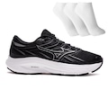 Tênis Masculino Mizuno Jet 8 + 3 Pares de Meias PRETO/CINZA