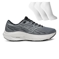 Tênis Masculino Mizuno Jet 8 + 3 Pares de Meias CHUMBO