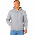 Blusão de Moletom Rip Curl Classic Surf Hood Grey Marle com Zíper - Masculina CINZA