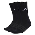 Kit 3 Pares Meia adidas Cano Alto Essentials Cush Crew Unissex PRETO