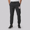 Calça do Corinthians Distintivo com Zíper Masculina PRETO