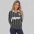 Camisa do Corinthians Retrô Kalunga Manga Longa Feminina PRETO