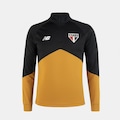 Blusa New Balance Manga Longa 1/2 Zíper Treino Spfc 2026 Masculina PRETO/AMARELO ESC