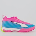 Chuteira Society Infantil Puma Ultra 6 Match + Mid ROSA