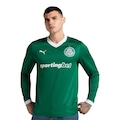 Camisa Palmeiras I 2025 Manga Longa Torcedor Puma Masculina VERDE