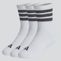 Kit Meia adidas Crew - 3 Pares - Infantil BRANCO