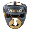 Protetor de Cabeça Capacete Fechado Boxe Muay Thai Vollo PRETO/OURO