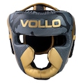 Protetor Cabeça Capacete Fechado Boxe Muay Thai Vollo PRETO/OURO