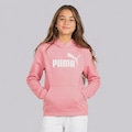 Blusão de Moletom Puma Ess No.1 Logo Hoodie Infantil ROSA