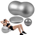 Kit Acessórios Pilates Vollo Disco + Bola Feijão + Overball CINZA